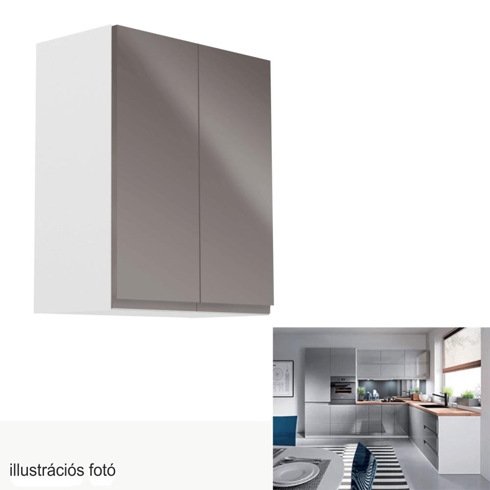 AURORA szürke mdf kétajtós felső konyhaszekrény 60cm