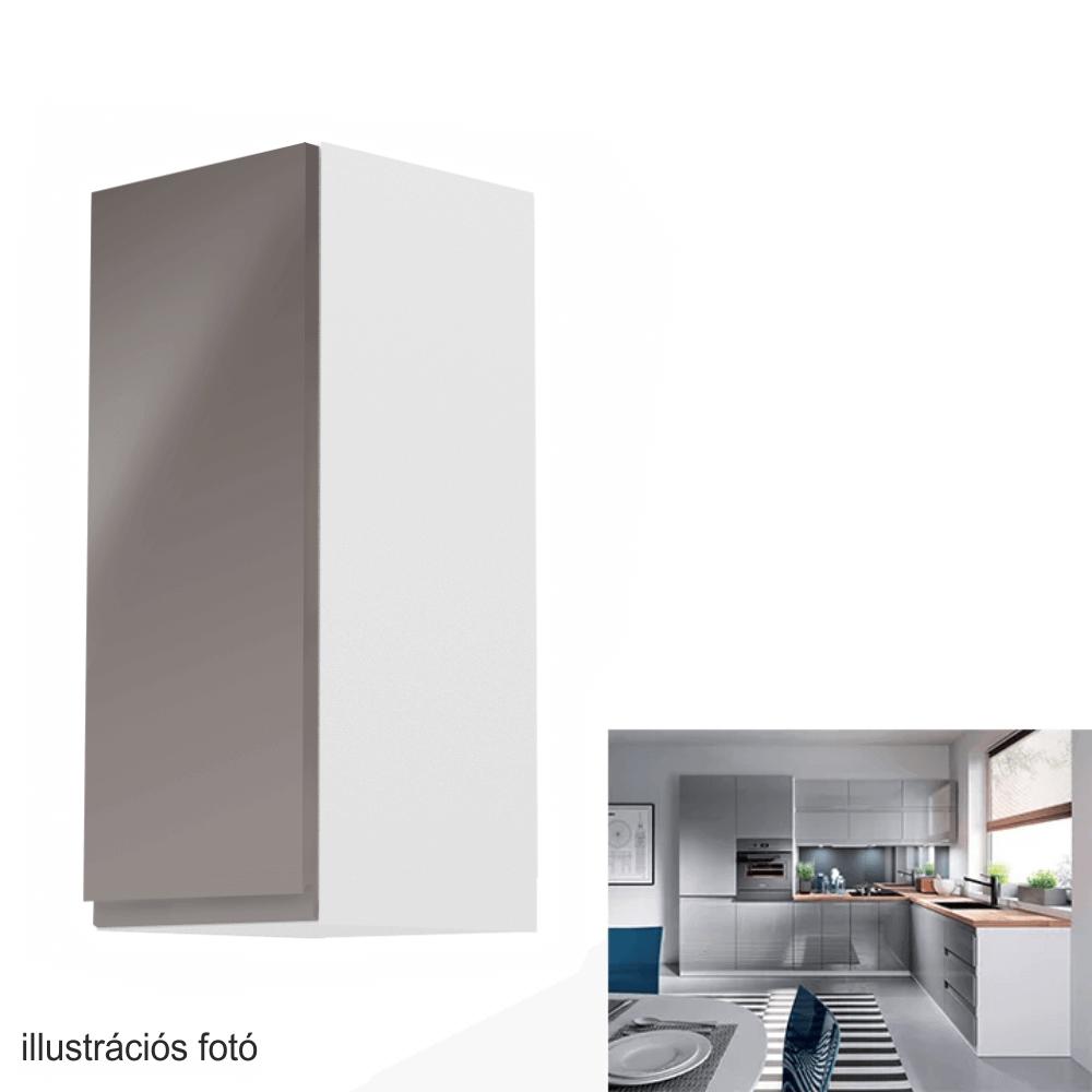 AURORA szürke mdf felső konyhaszekrény balos 30cm