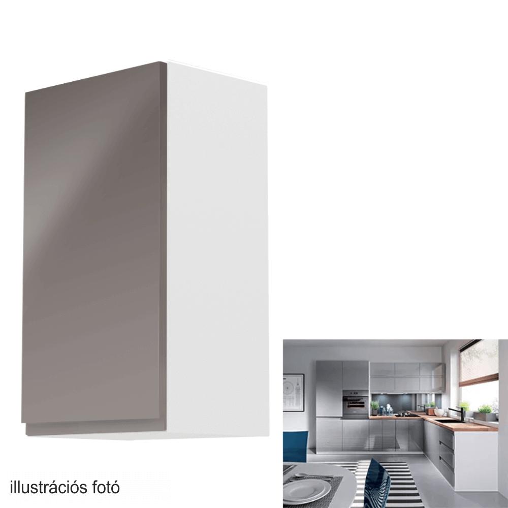AURORA szürke mdf felső konyhaszekrény balos 40cm