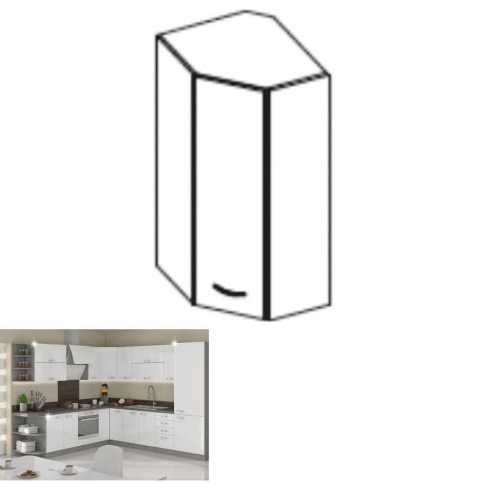 PRADO fehér mdf felső sarok konyhaszekrény 60cm
