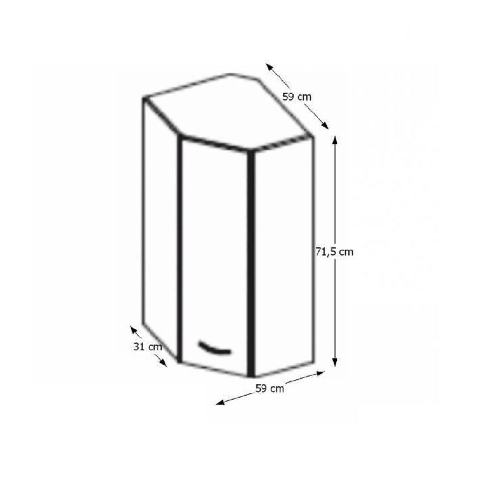 PRADO bézs mdf felső sarok konyhaszekrény 60cm