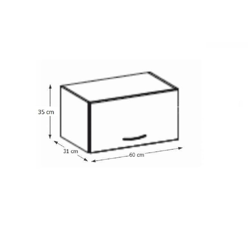 PRADO D fehér mdf felső konyhaszekrény 60cm