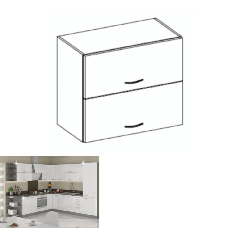 PRADO fehér mdf felső konyhaszekrény 80cm