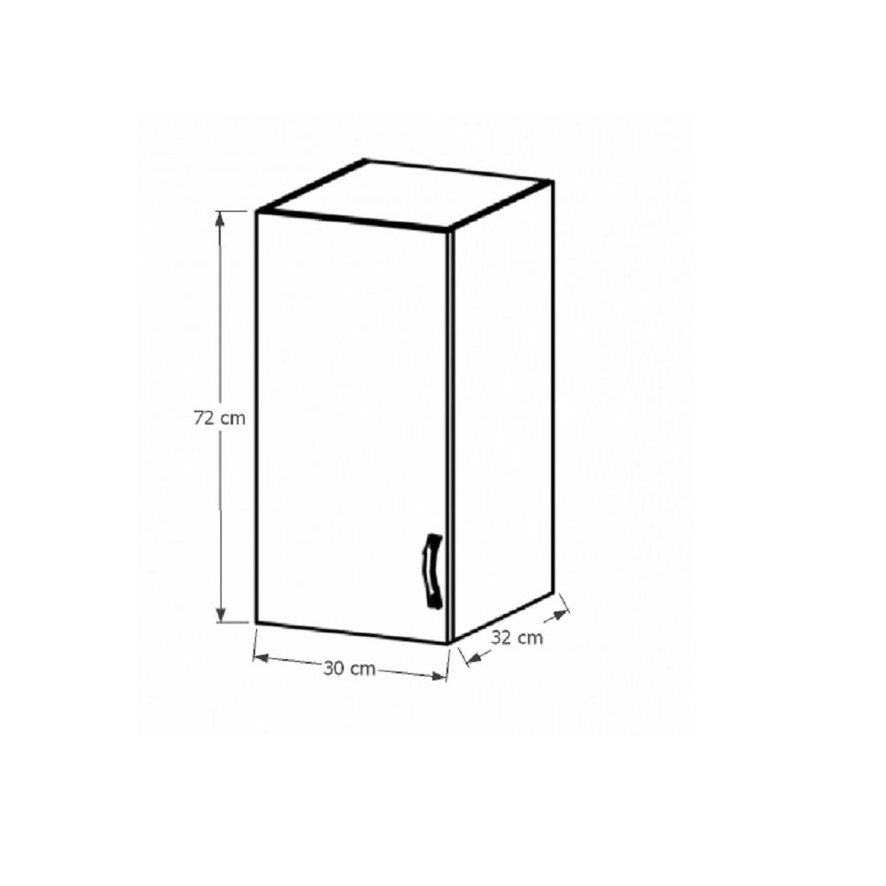 PROVANCE fehér mdf felső konyhaszekrény balos 30cm
