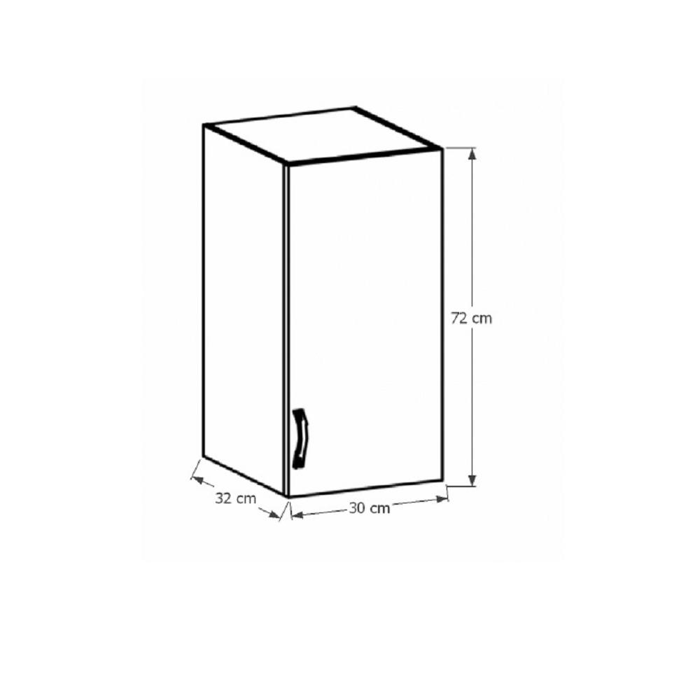 PROVANCE fehér mdf felső konyhaszekrény jobbos 30cm