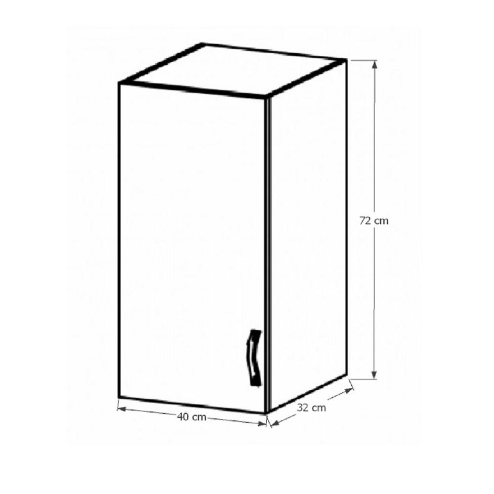 PROVANCE fehér mdf felső konyhaszekrény balos 40cm