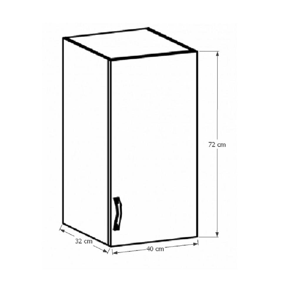 PROVANCE fehér mdf felső konyhaszekrény jobbos 40cm