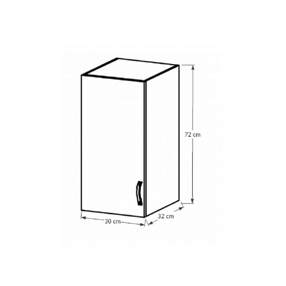 SICILIA fehér mdf felső konyhaszekrény balos 30cm