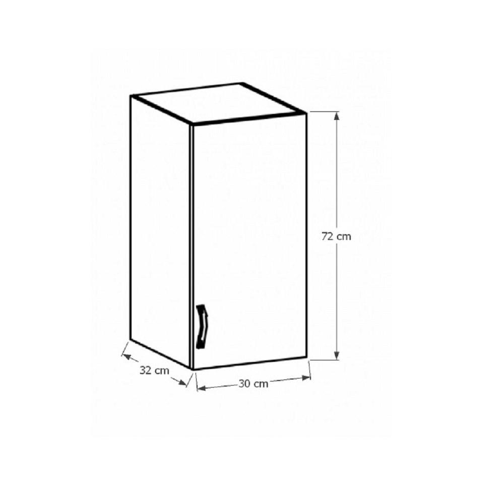 SICILIA fehér mdf felső konyhaszekrény jobbos 30cm
