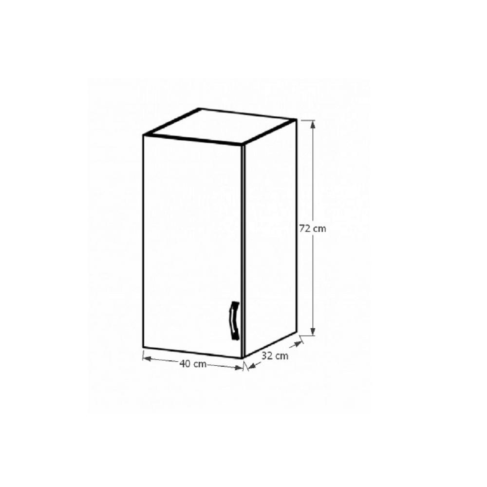 SICILIA fehér mdf felső konyhaszekrény balos 40cm