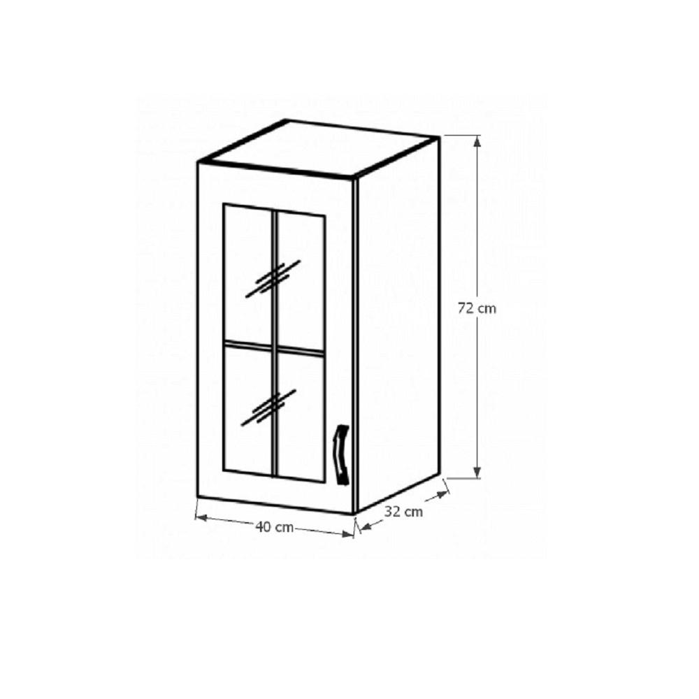 SICILIA B fehér mdf felső konyhaszekrény balos 40cm