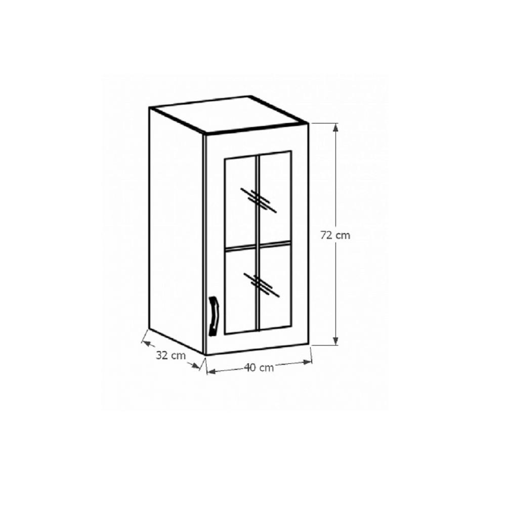 SICILIA B fehér mdf felső konyhaszekrény jobbos 40cm