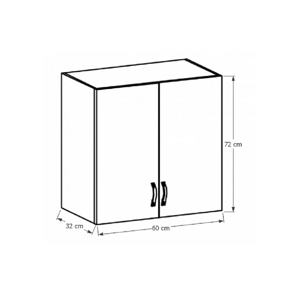 SICILIA fehér mdf felső konyhaszekrény 60cm