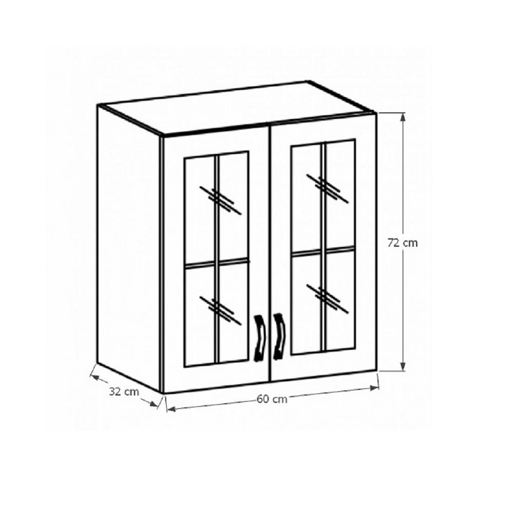 SICILIA B barna mdf felső konyhaszekrény 60cm