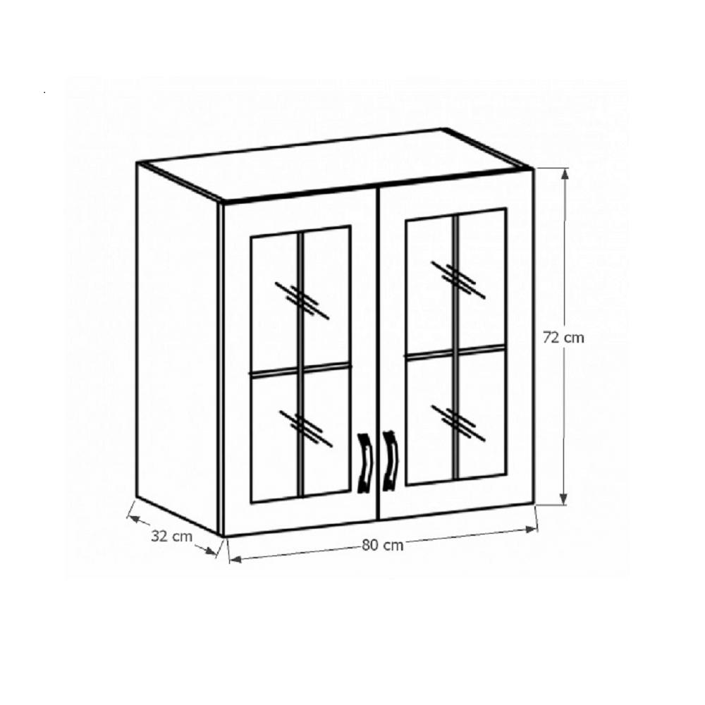 SICILIA B barna mdf felső konyhaszekrény 80cm
