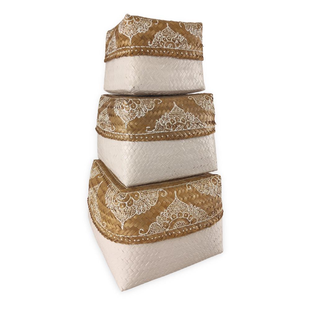 JATILUWIH fehér szőtt kosár M