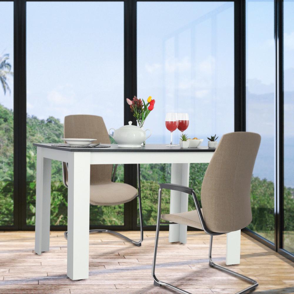 KRAZ fehér és fekete mdf étkezőasztal 120cm