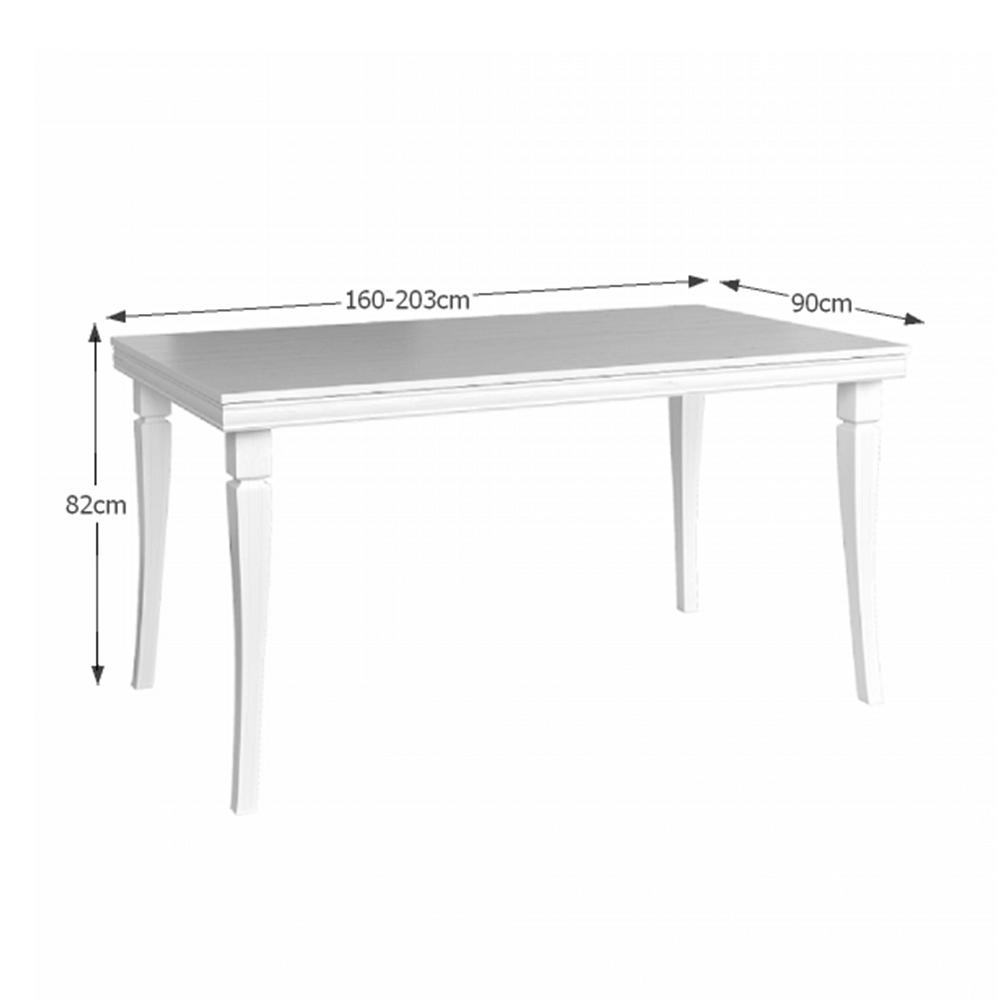 KORA törtfehér mdf étkezőasztal 200cm