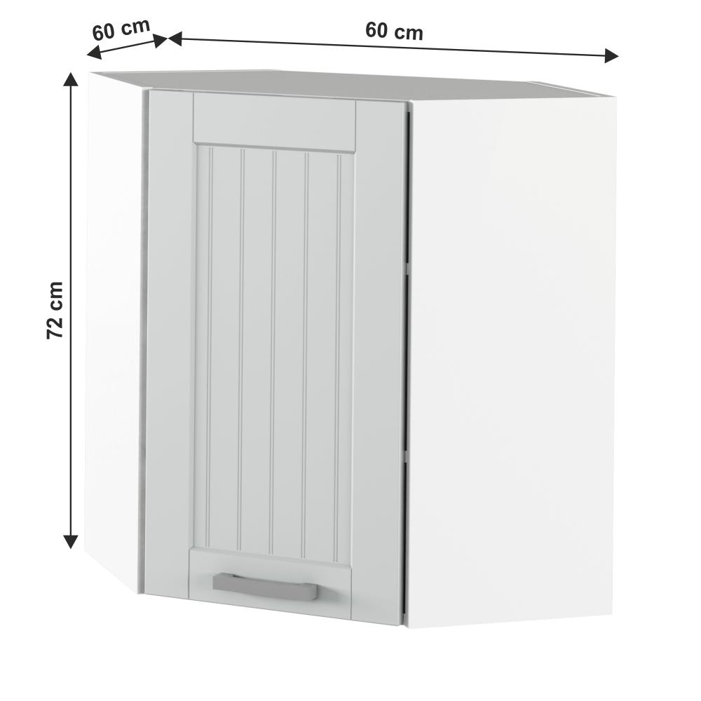 JULIA szürke mdf egyajtós felső sarok konyhaszekrény 60cm