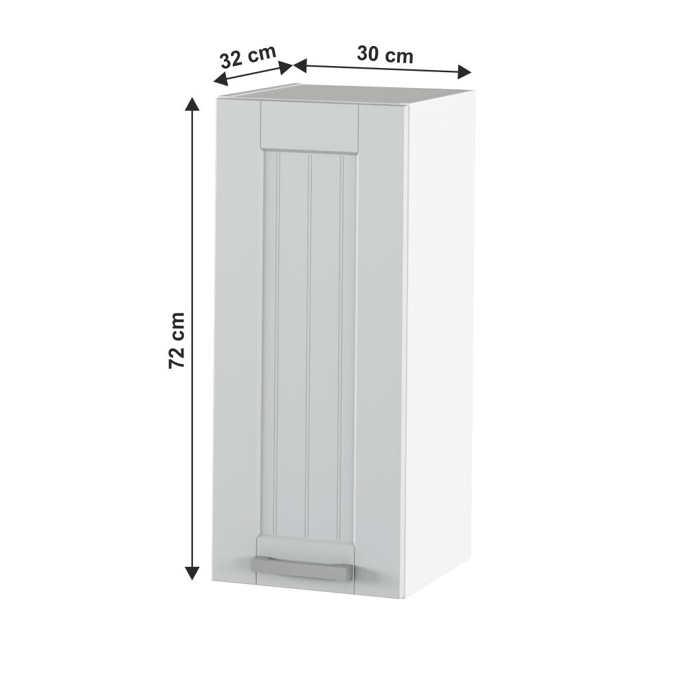 JULIA szürke mdf felső konyhaszekrény 30cm