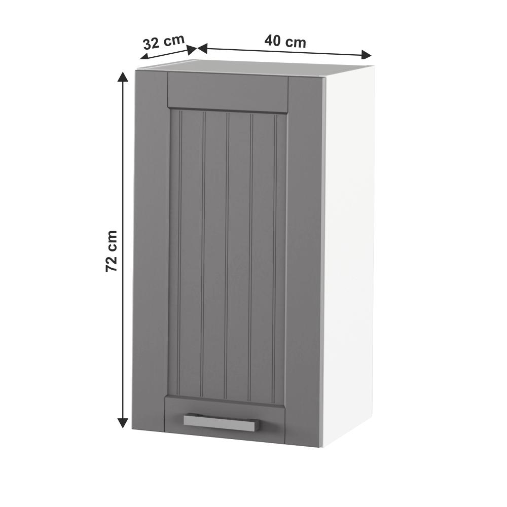 JULIA B sötétszürke mdf felső konyhaszekrény 40cm