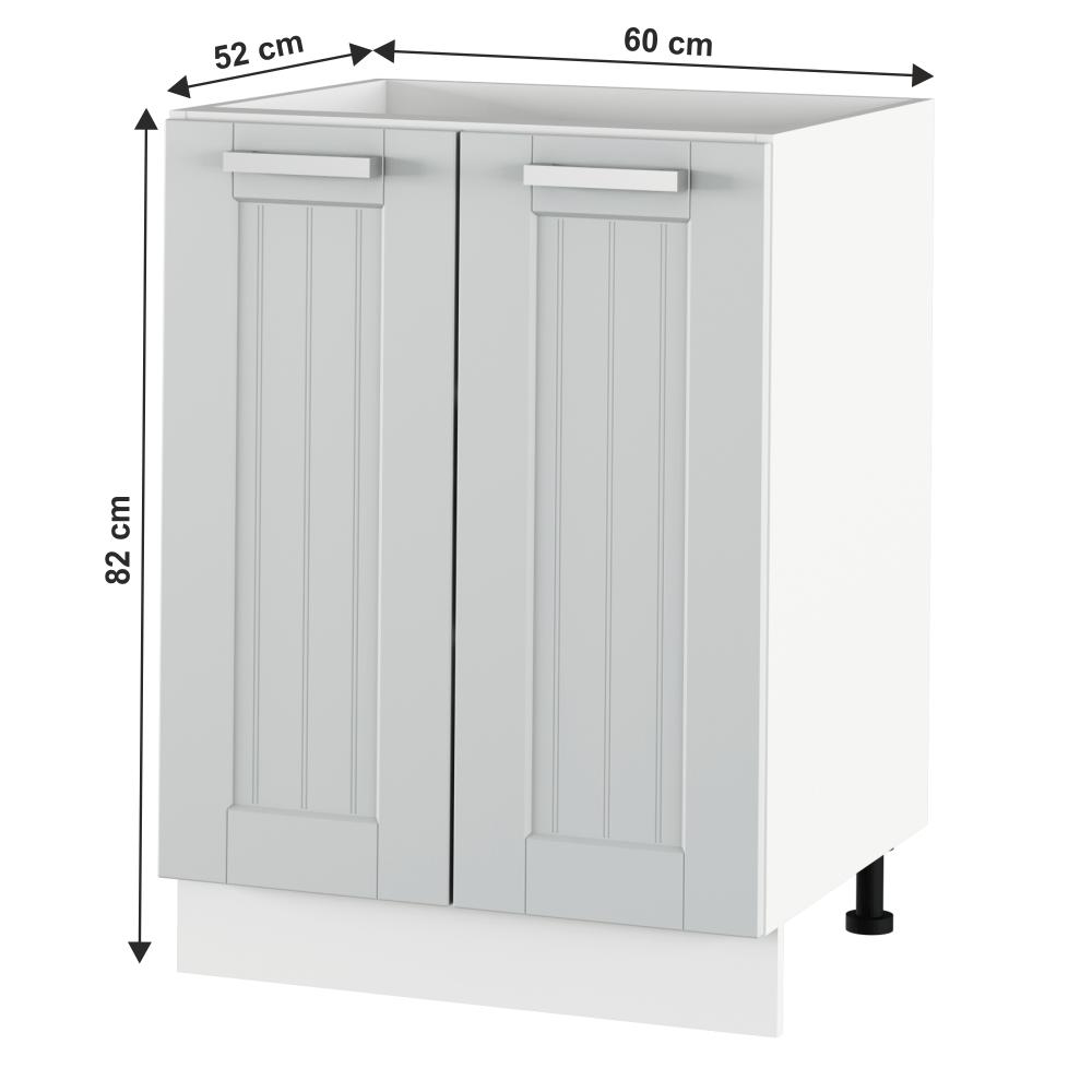 JULIA szürke mdf kétajtós alsó konyhaszekrény 60cm