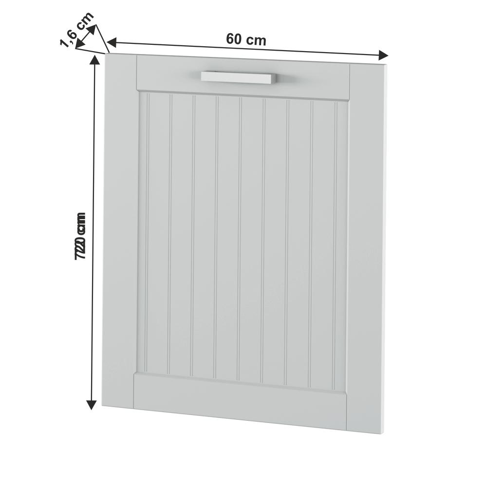 JULIA világosszürke mdf mosogatógép előlap 60cm