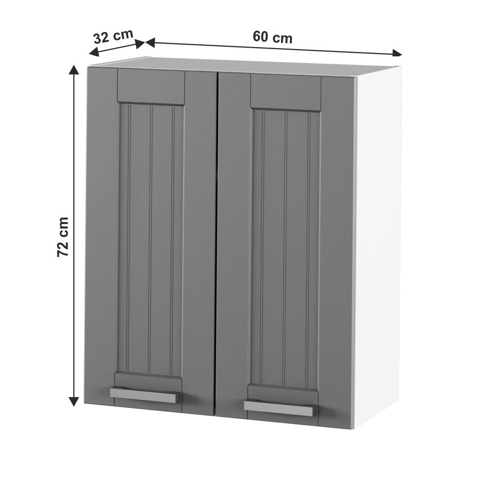 JULIA sötétszürke mdf kétajtós felső konyhaszekrény 60cm