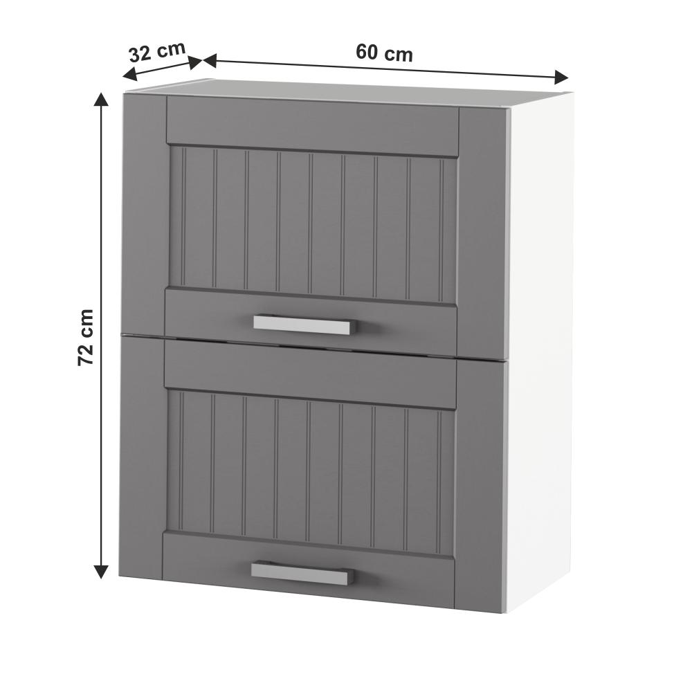 JULIA B sötétszürke mdf kétajtós felső konyhaszekrény 60cm