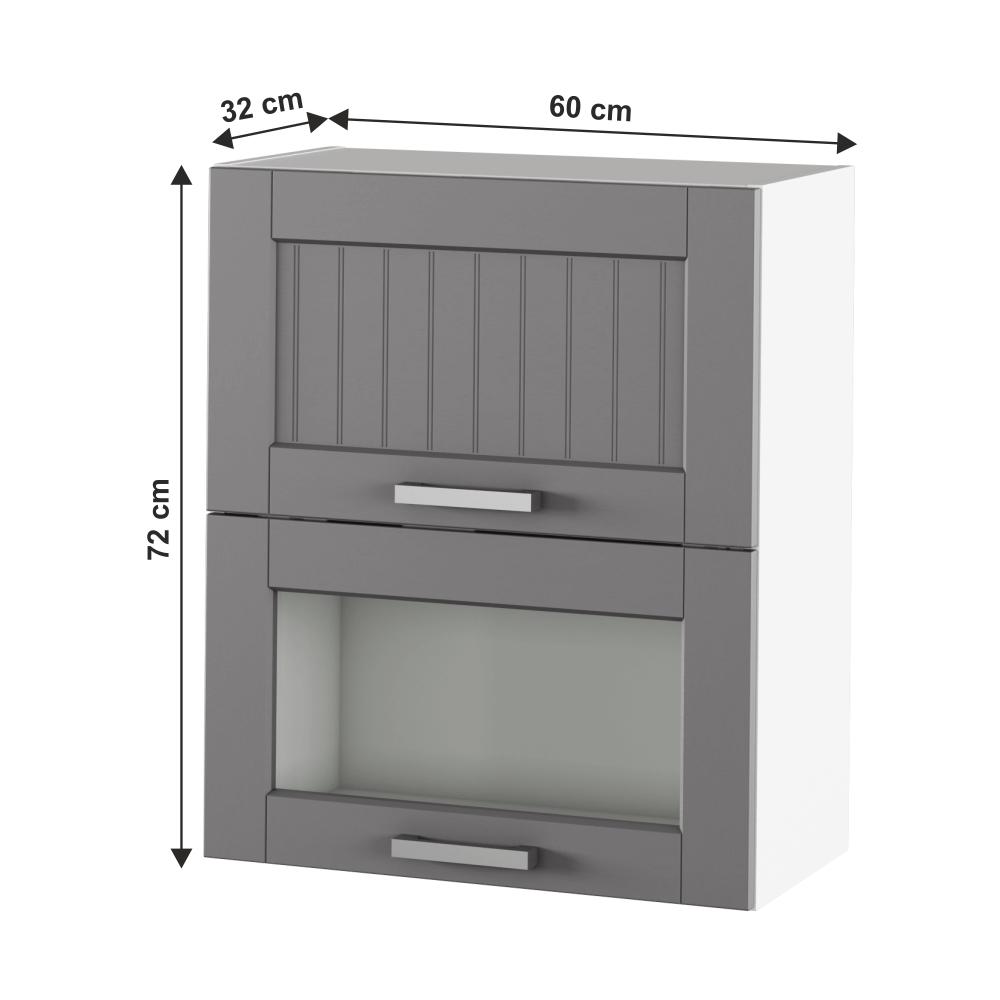 JULIA C sötétszürke mdf kétajtós felső konyhaszekrény 60cm