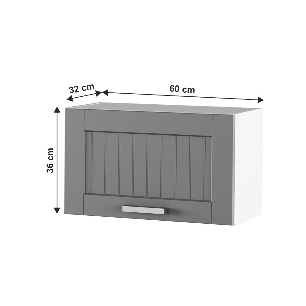 JULIA C sötétszürke mdf felső sarok konyhaszekrény 60cm