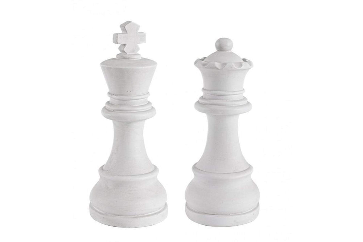 KING AND QUEEN fehér üvegszál dísztárgy 2db - SZÉPSÉGHIBÁS