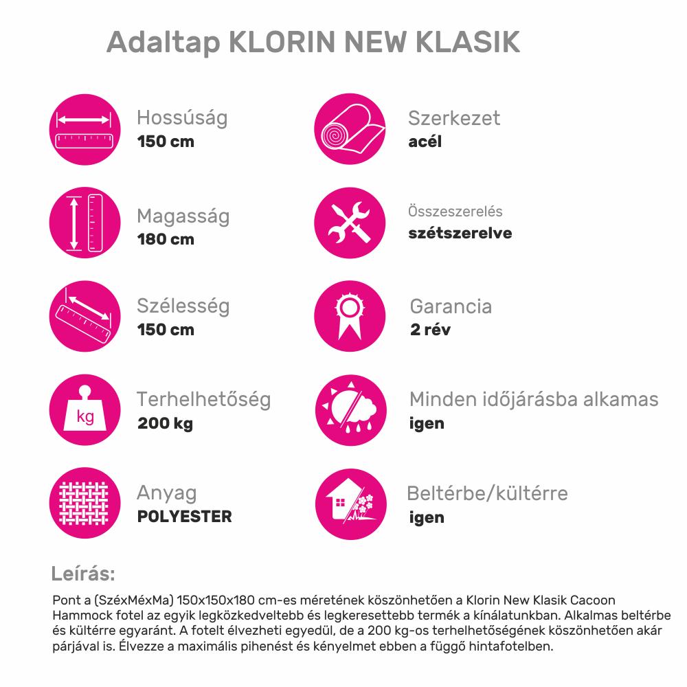 KLORIN III zöld függőfotel - Állvány nélkül