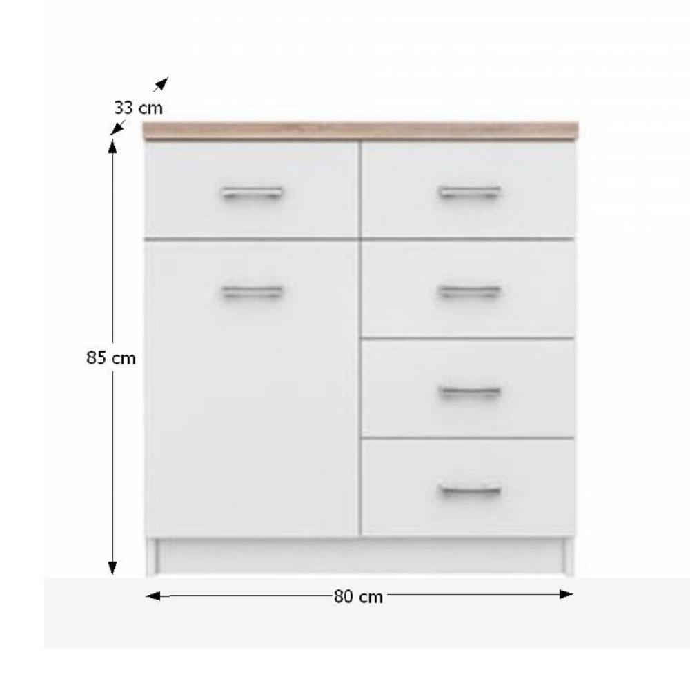 TOPTY III fehér mdf komód