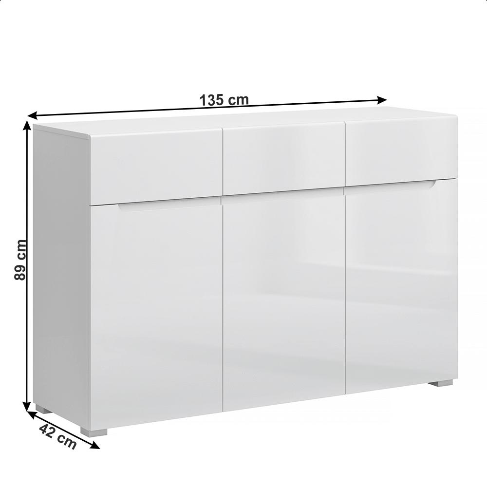 JOLK fehér mdf komód 135 cm