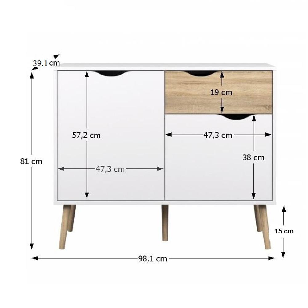 OSLO II fehér mdf komód