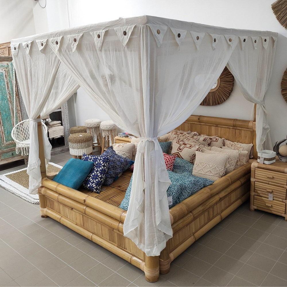 CANOPY baldachinos bambusz ágy 180x200cm