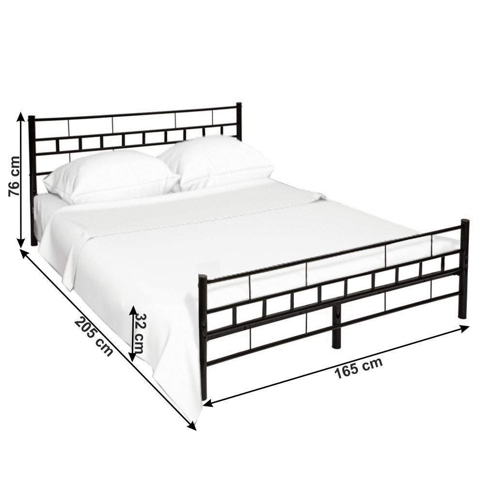 TAJGI fekete fém ágy 160x200cm