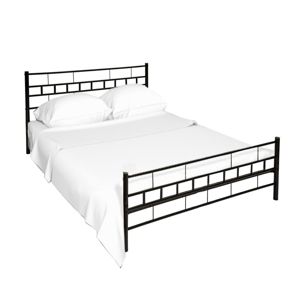 TAJGI fekete fém ágy 90x200cm