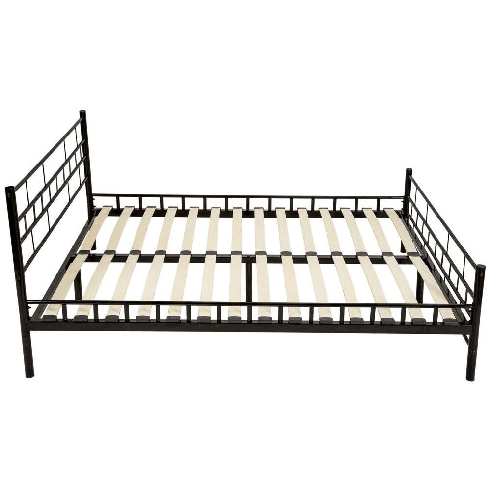 TAJGI fekete fém ágy 160x200cm