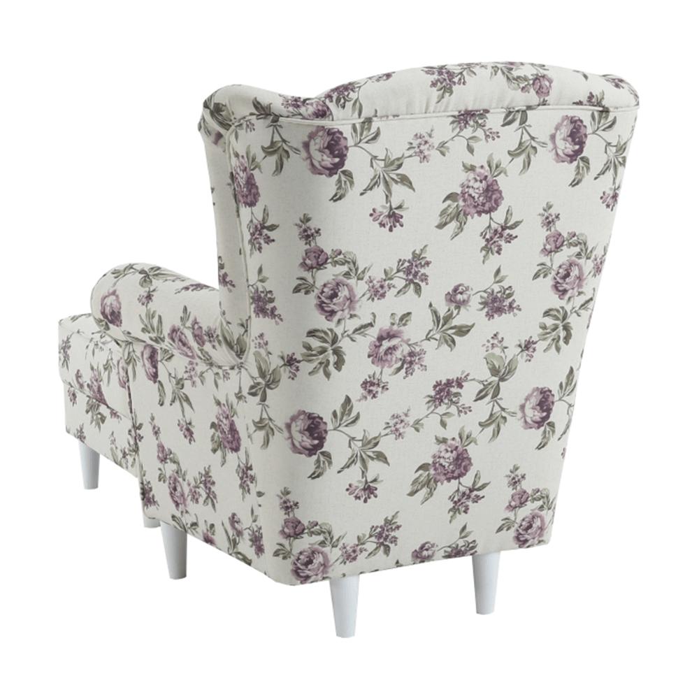 ASTRID fehér szövet fotel lábtartóval