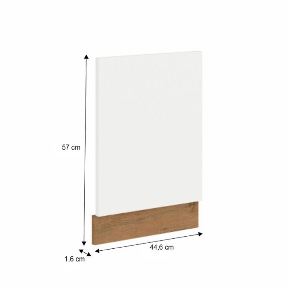 VEGA fehér mdf mosogatógép előlap 44,6cm