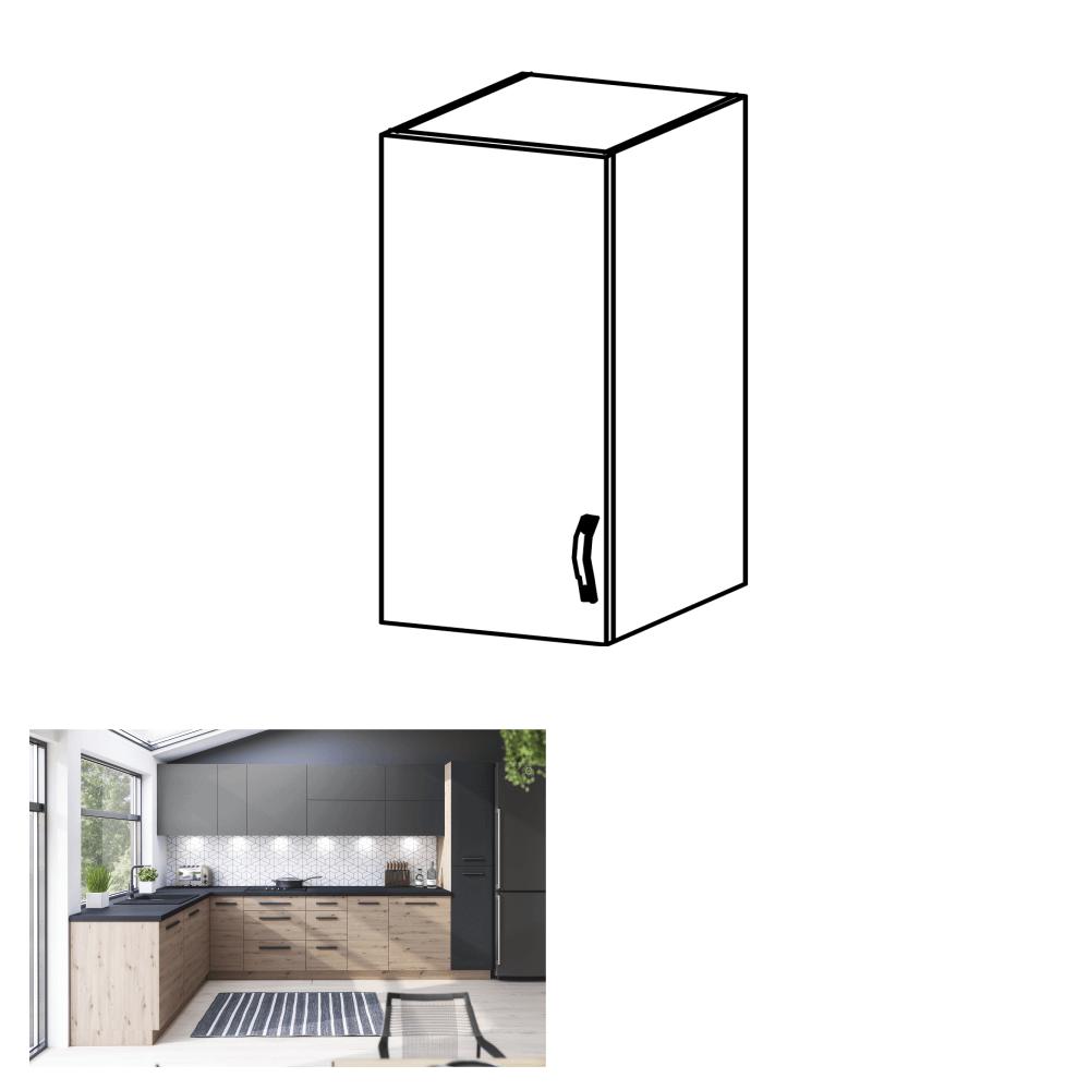 LANGEN szürke mdf felső konyhaszekrény balos 40cm