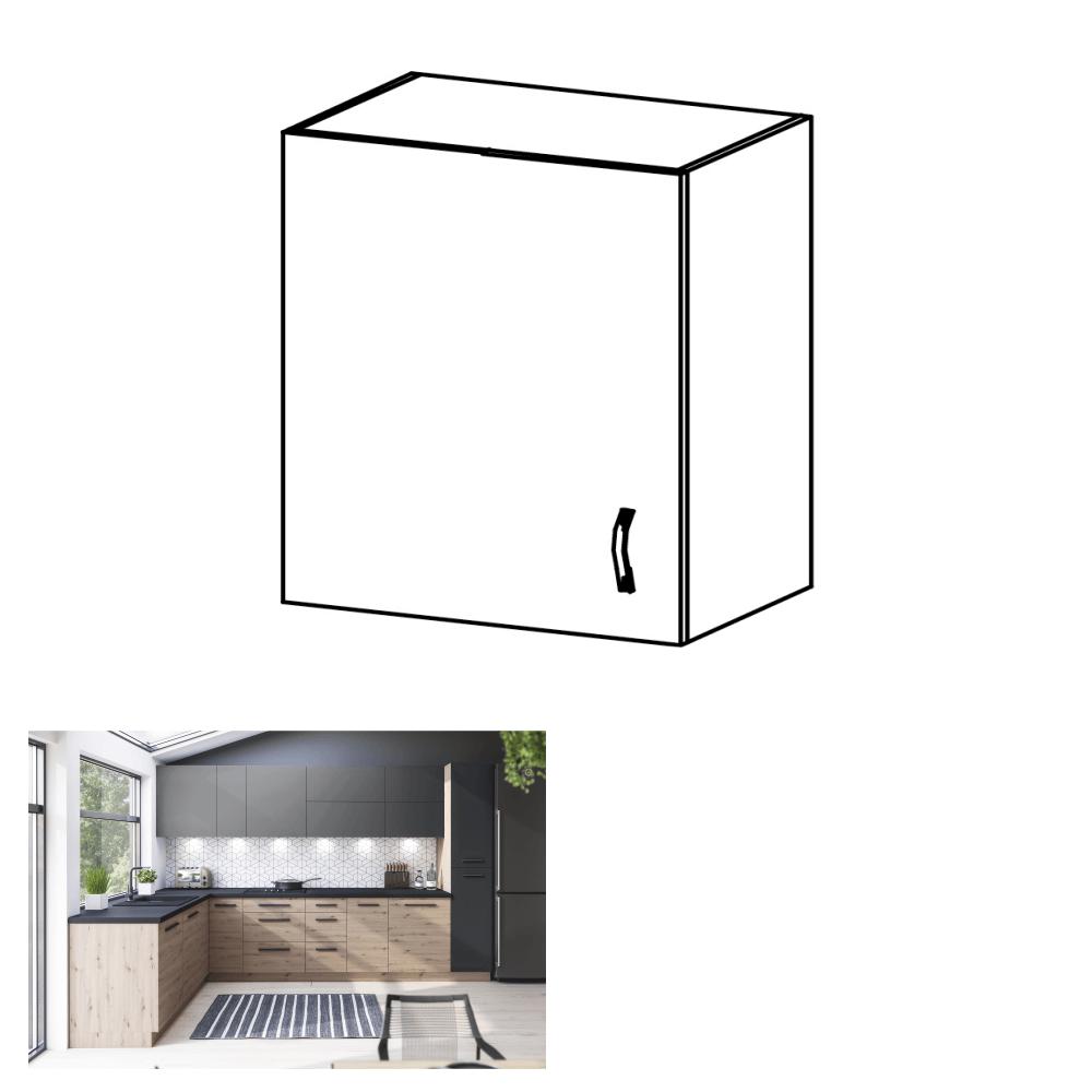 LANGEN II szürke mdf felső konyhaszekrény balos 60cm