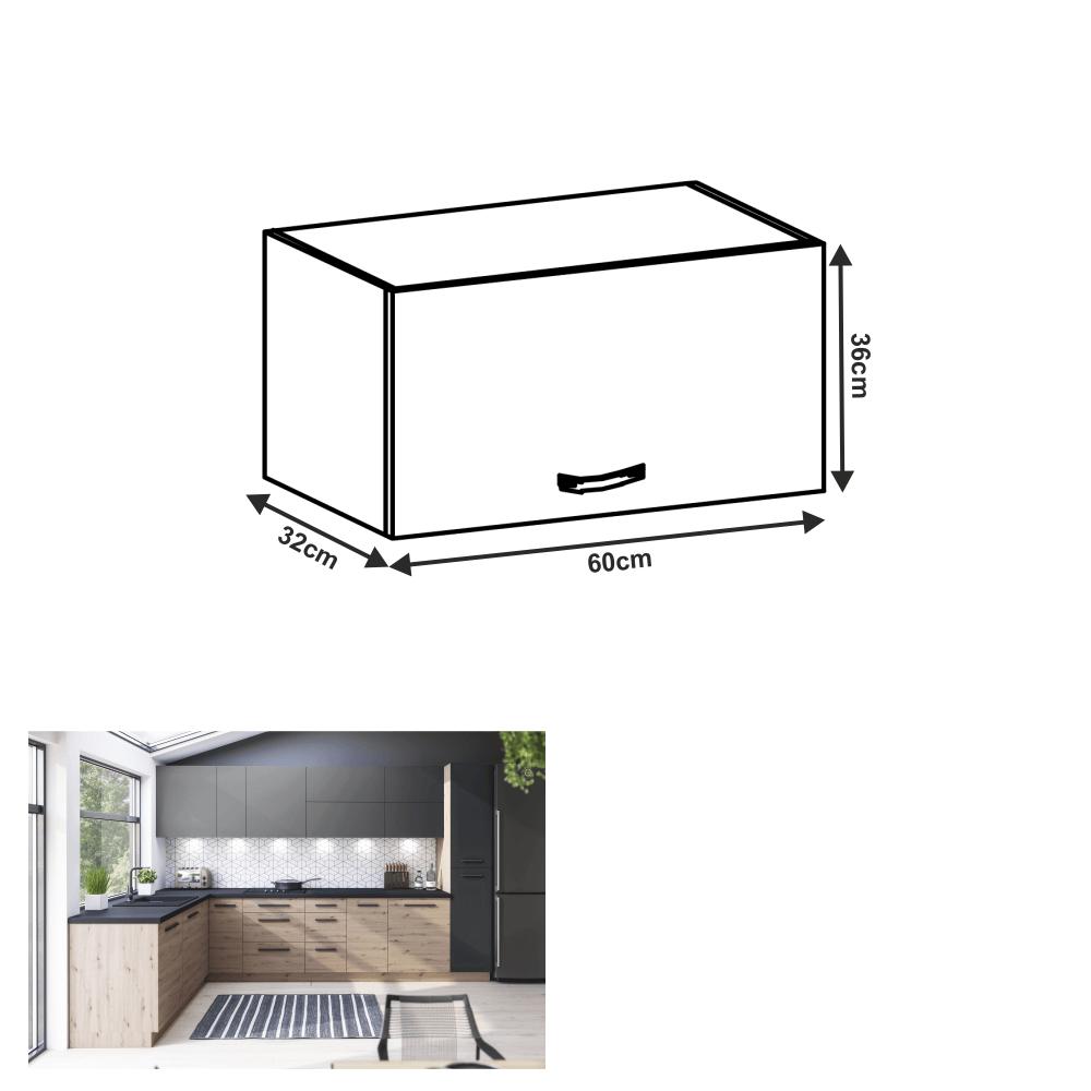 LANGEN B barna mdf felső konyhaszekrény 60cm