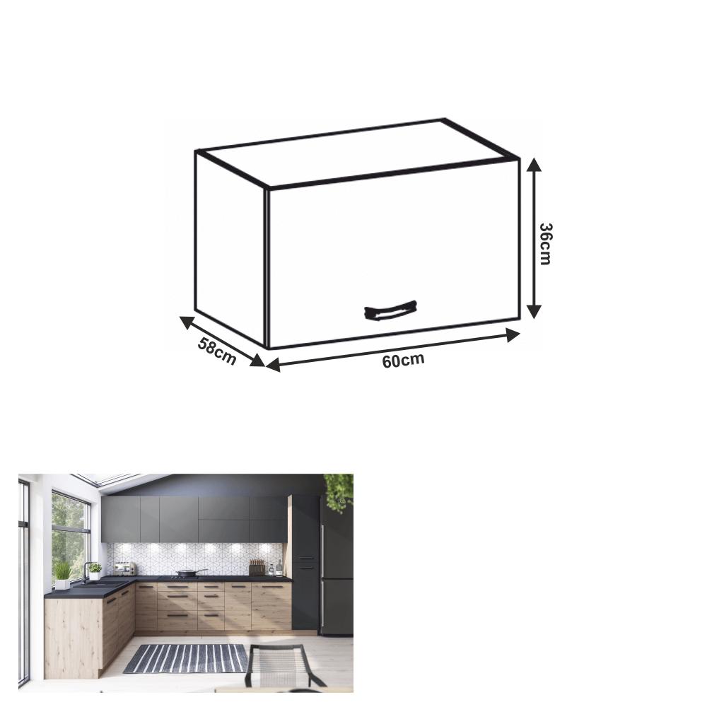LANGEN szürke mdf felső konyhaszekrény 60cm