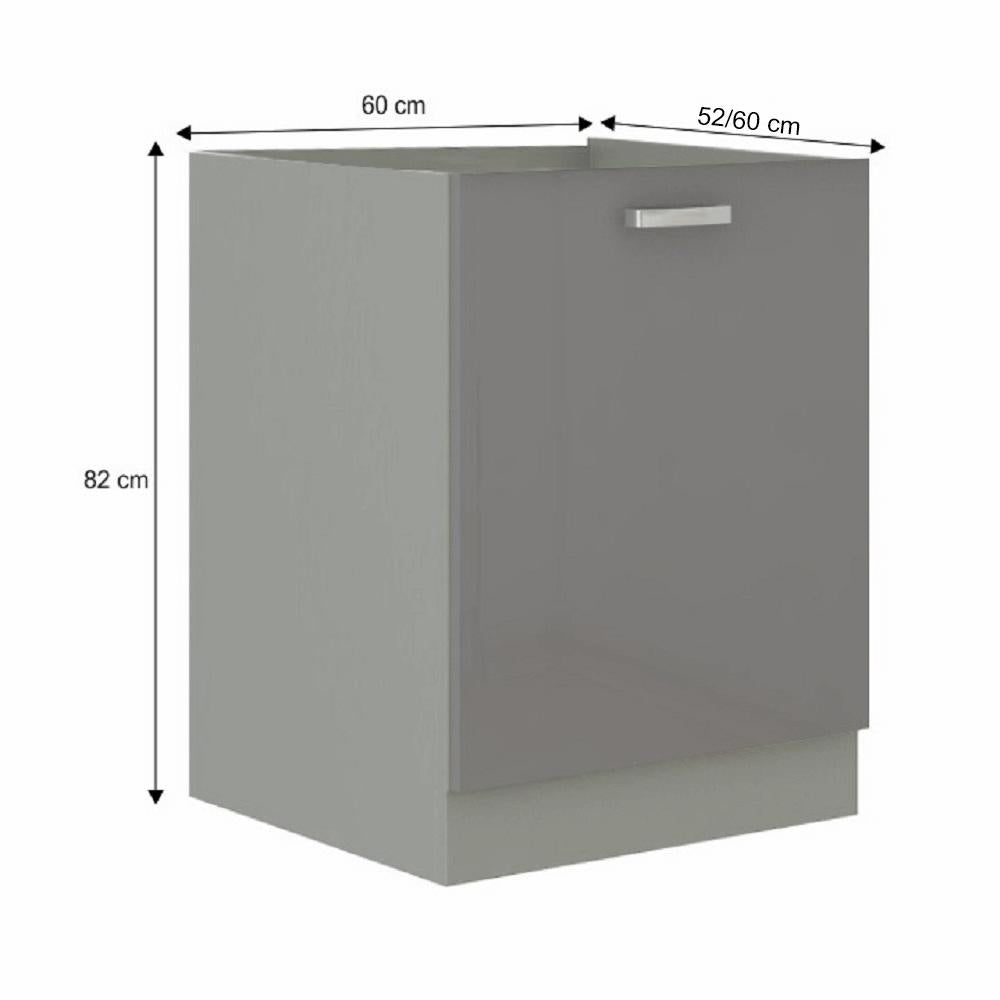 PRADO szürke mdf alsó konyhaszekrény 60cm