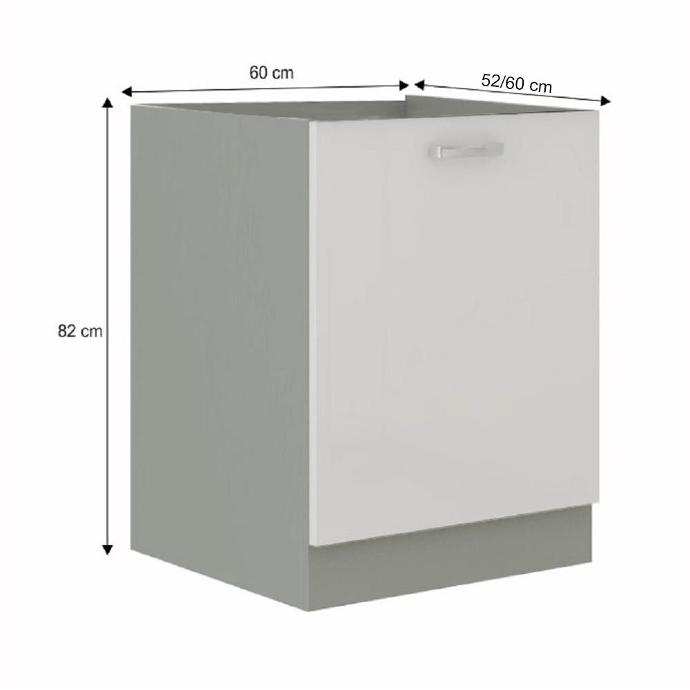 PRADO fehér mdf alsó konyhaszekrény 60cm