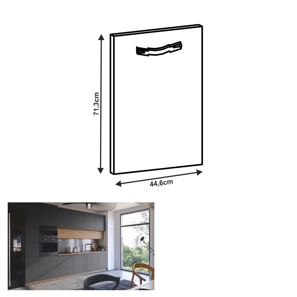 LANGEN szürke mdf mosogatógép előlap fogantyúval 44,6cm
