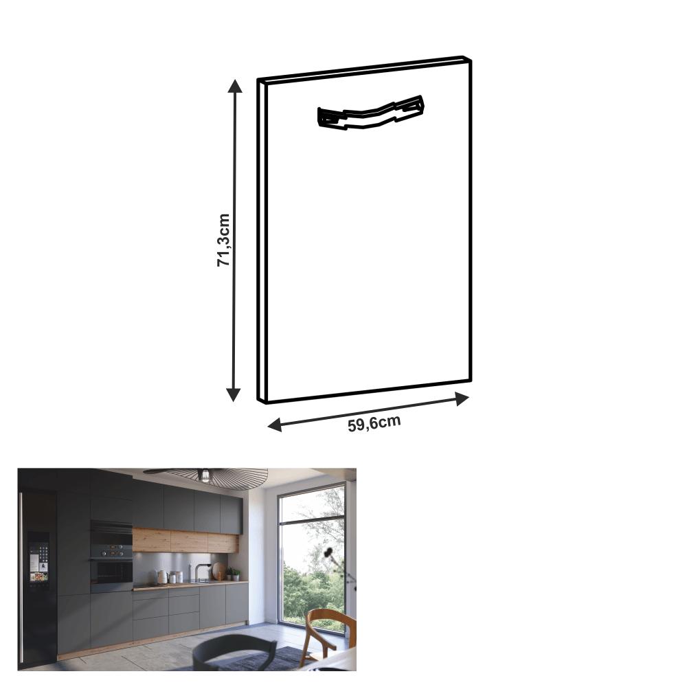 LANGEN szürke mdf mosogatógép előlap fogantyúval 59,6cm